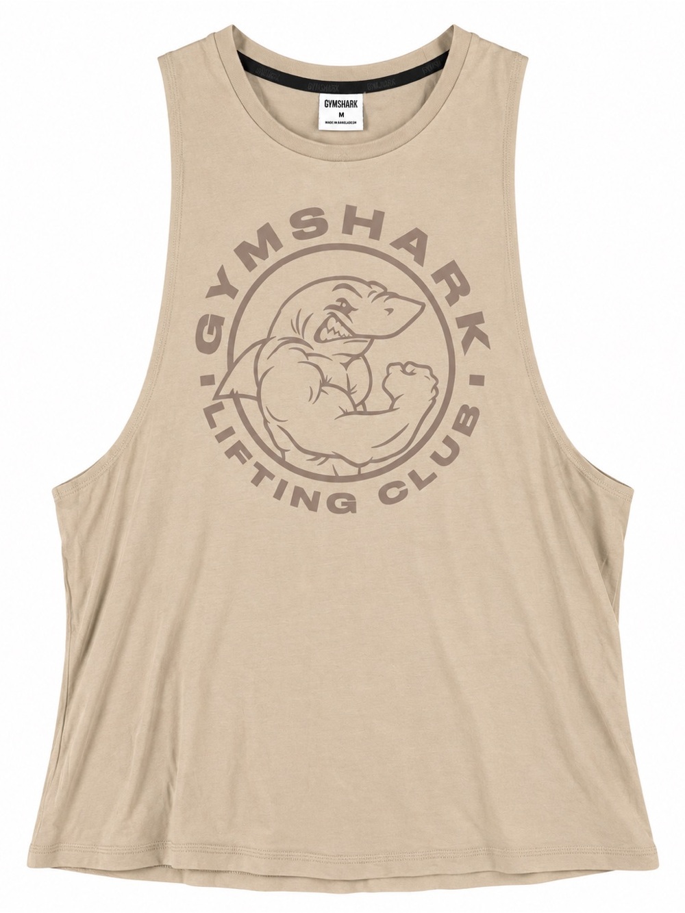 Gymshark Lifting Club Graphic Muscle Tank Beige Tan Size M